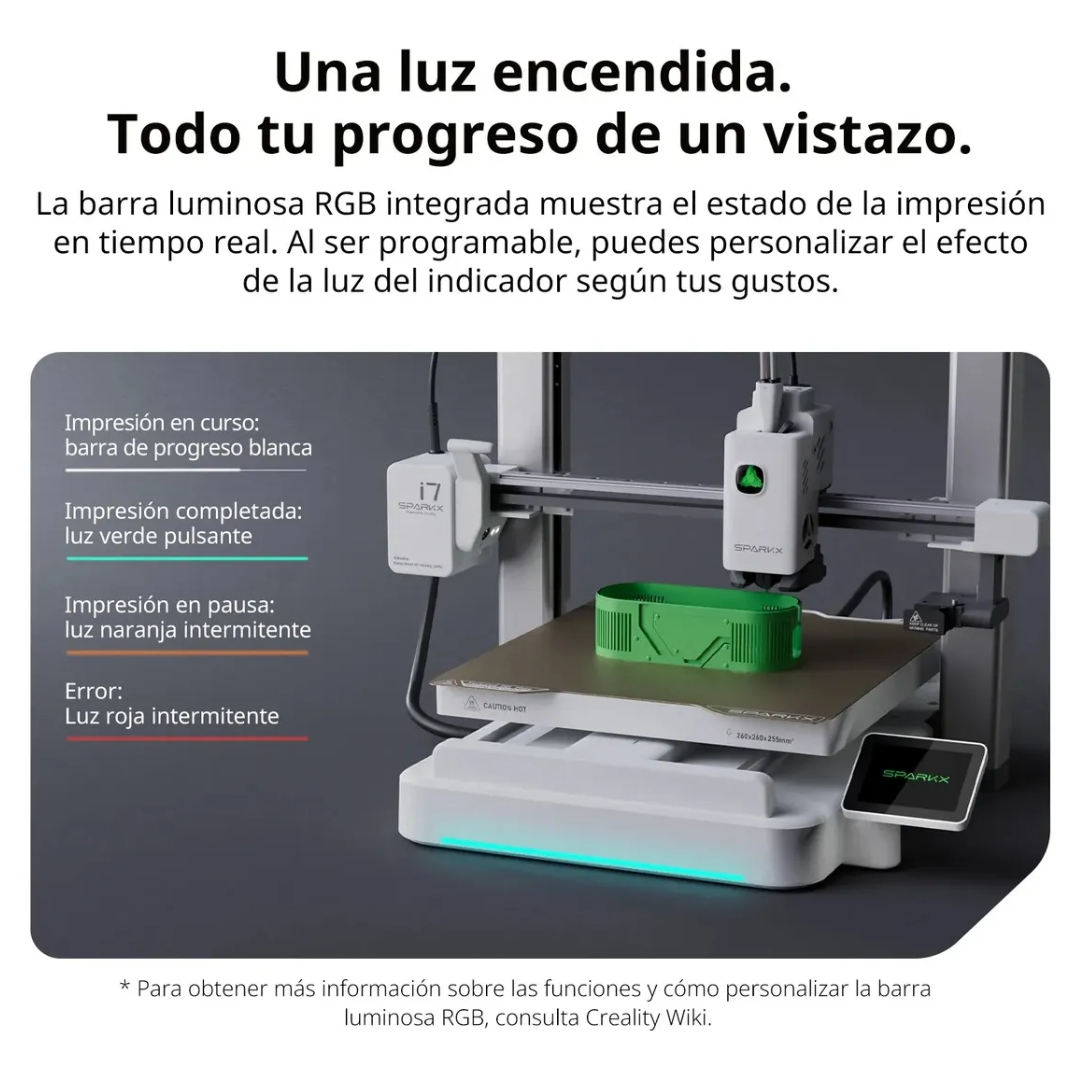 Impresora 3d Creality SparkX i7 Color Combo + 4 Kg de Filamento - imagen 6
