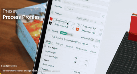 Snapmaker Orca, perfiles preconfigurados
