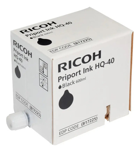 Tinta Negra Original Ricoh HQ-40 — Duplicadora DX4542 / DX4545 / JP4500