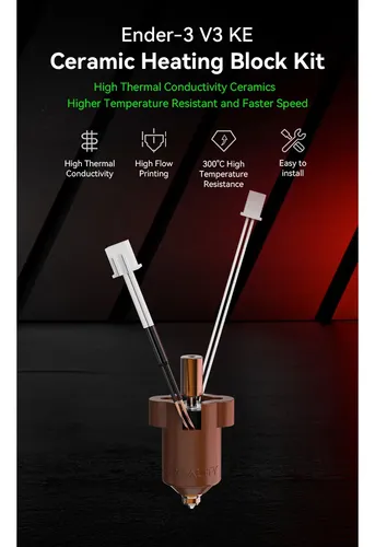 Kit Hotend Cerámico Original Creality Ender-3 V3 KE — Bloque 60W hasta 300°C - imagen 3