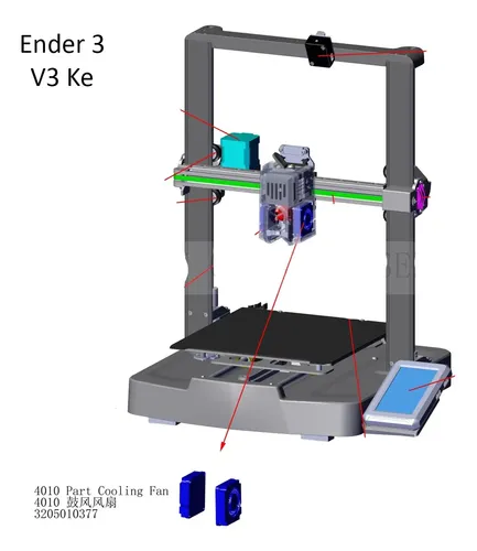 Ventilador de Capa 4010 24V Original Ender 3 V3 SE/KE - imagen 4