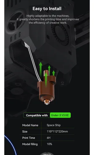 Kit Hotend Cerámico Original Creality Ender-3 V3 KE — Bloque 60W hasta 300°C - imagen 7