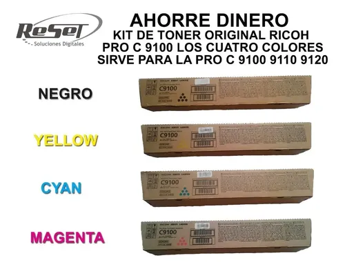 Kit Tóner Original Ricoh Pro C9100 / C9110 / C9120 — 4 Colores - imagen 2