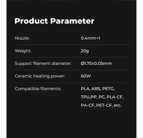 Kit Bloque Calefactor Cerámico Original Creality K1C — 60W hasta 300°C - imagen 5