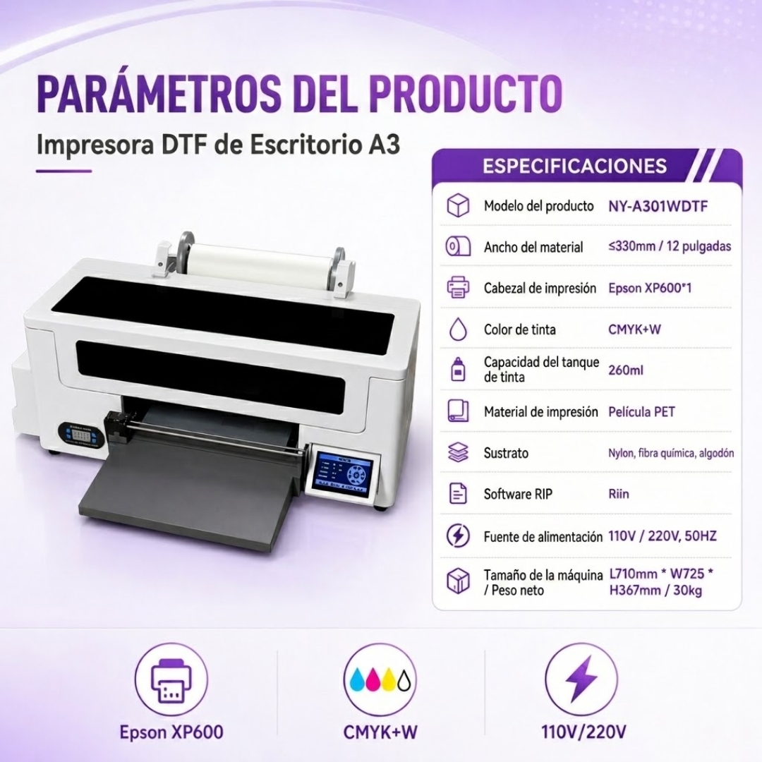 DTF A3 30 cm - Impresora DTF para Emprendedores Textiles - imagen 6
