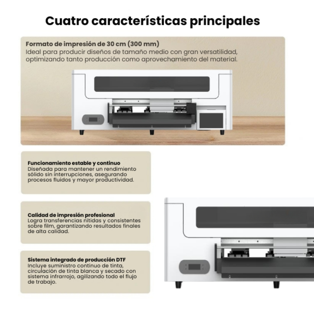 DTF A3 30 cm - Impresora DTF para Emprendedores Textiles - imagen 8