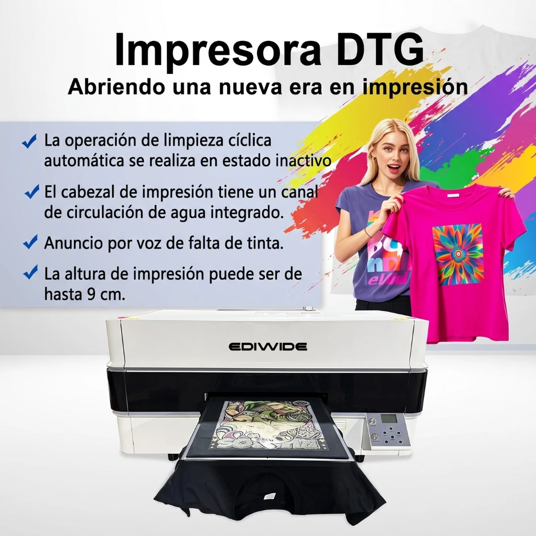Combo Impresora DTG A3 EDIWIDE + Plancha Estampadora Ediwide DM 3838 - imagen 2