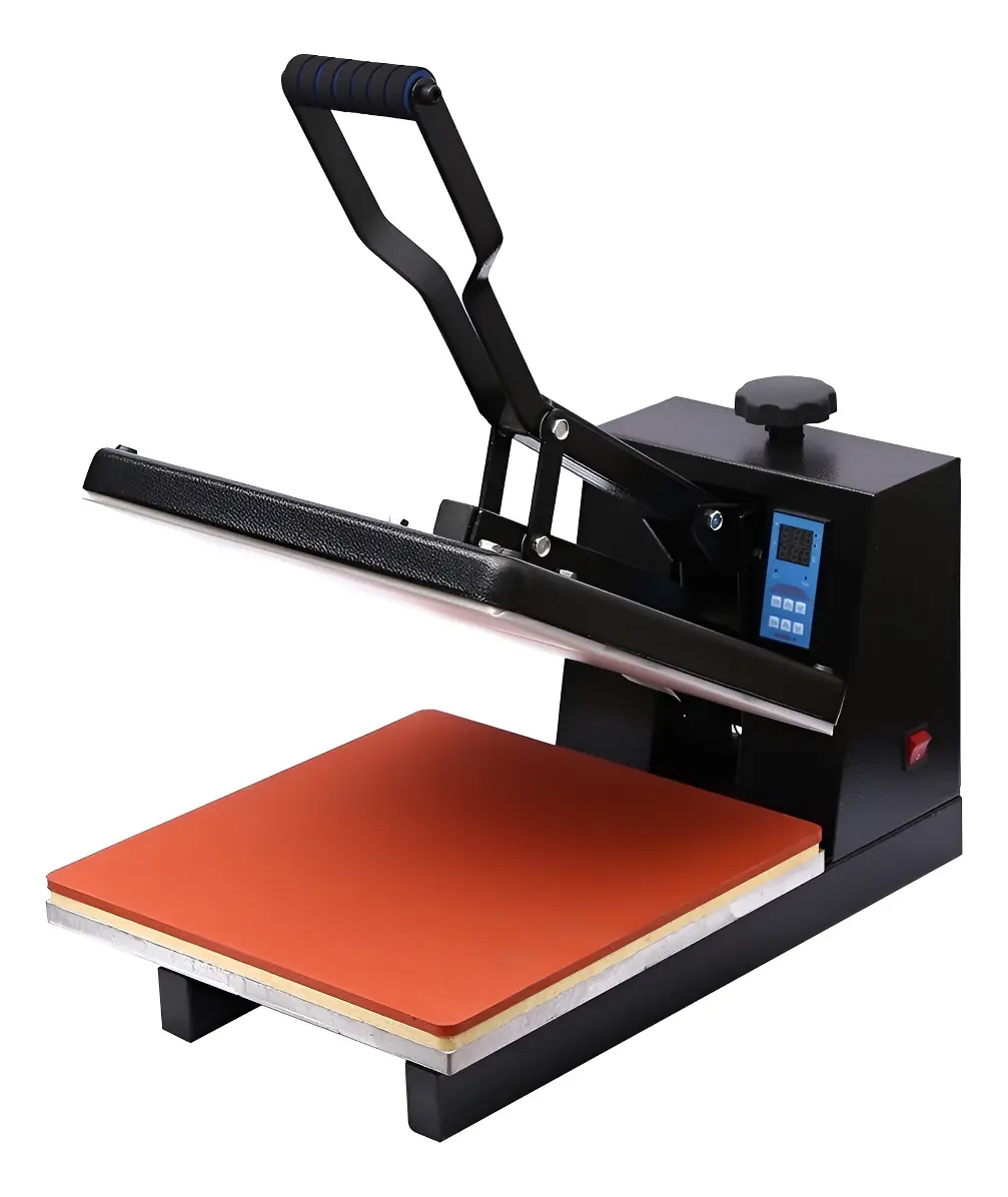Plancha estampadora Ediwide DM 3838 del combo impresora DTG A3, abierta