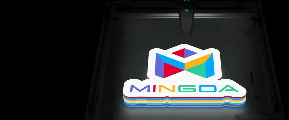 PREVENTA NOVIEMBRE – Impresora 3D Mingda AD-F6 Pro de 6 Colores 16 Logo multicolor impreso con el sistema IMS de 6 colores