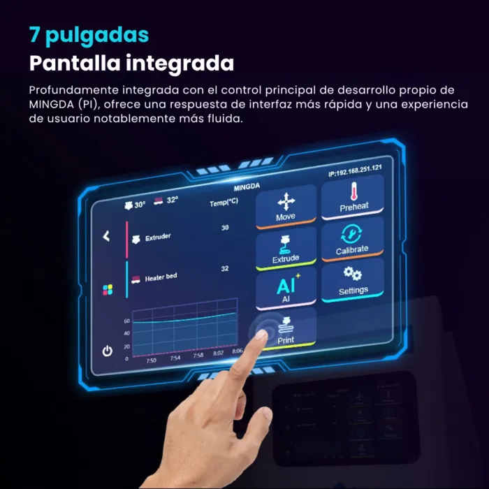 PREVENTA NOVIEMBRE – Impresora 3D Mingda AD-F6 Pro de 6 Colores 22 Pantalla táctil integrada de 7 pulgadas de la Mingda AD-F6 Pro